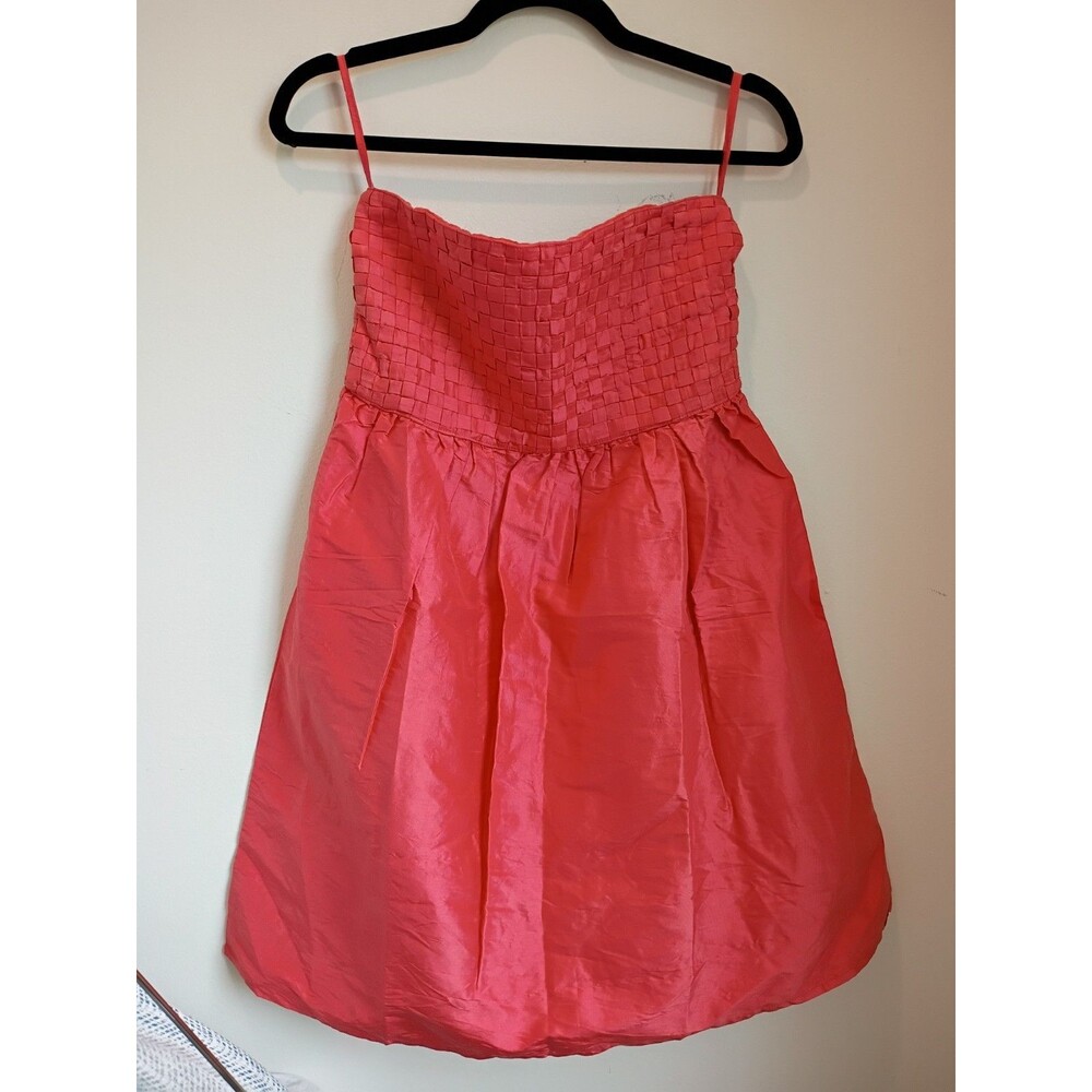 Calypso St. Barth Silk Coral Mini Dress Strapless Bubble Hem Resort Size Medium